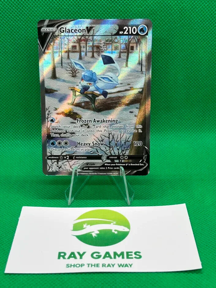 Pokémon TCG Glaceon V 175/203 Evolving Skies Holo Alt Art Ultra Rare LP