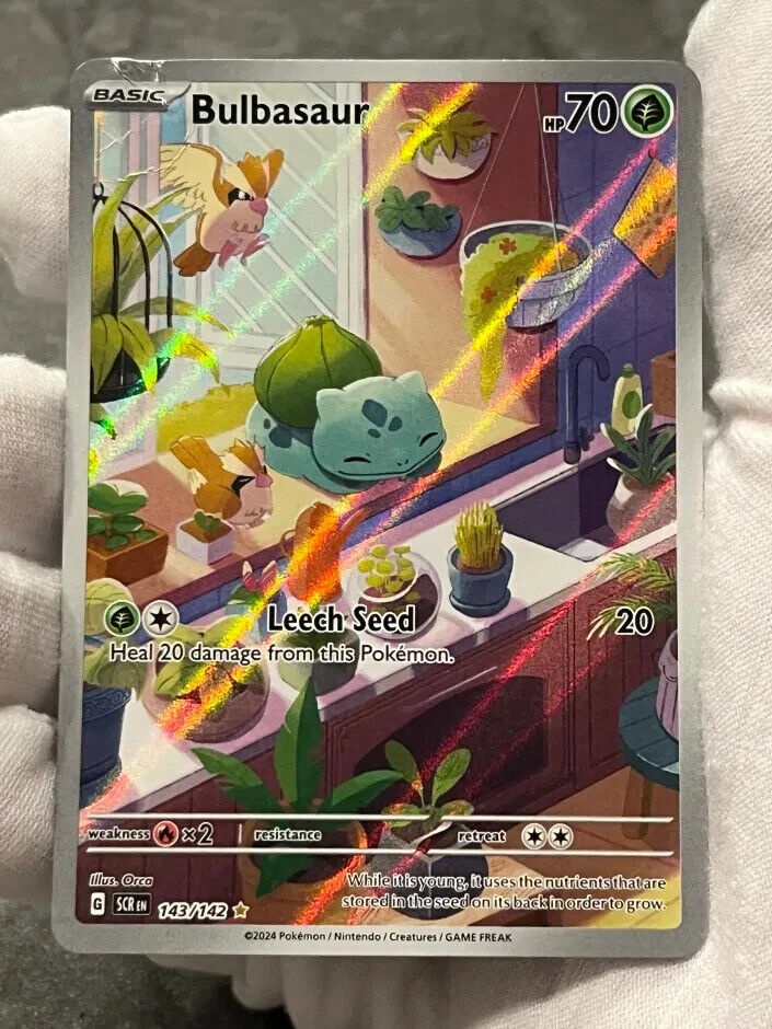 Pokémon TCG Bulbasaur 143/142 Stellar Crown Holo Illustration Rare DMG