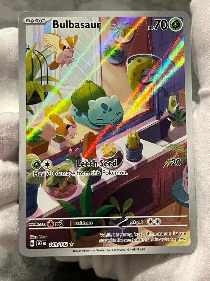 Pokémon TCG Bulbasaur 143/142 Stellar Crown Holo Illustration Rare NM-