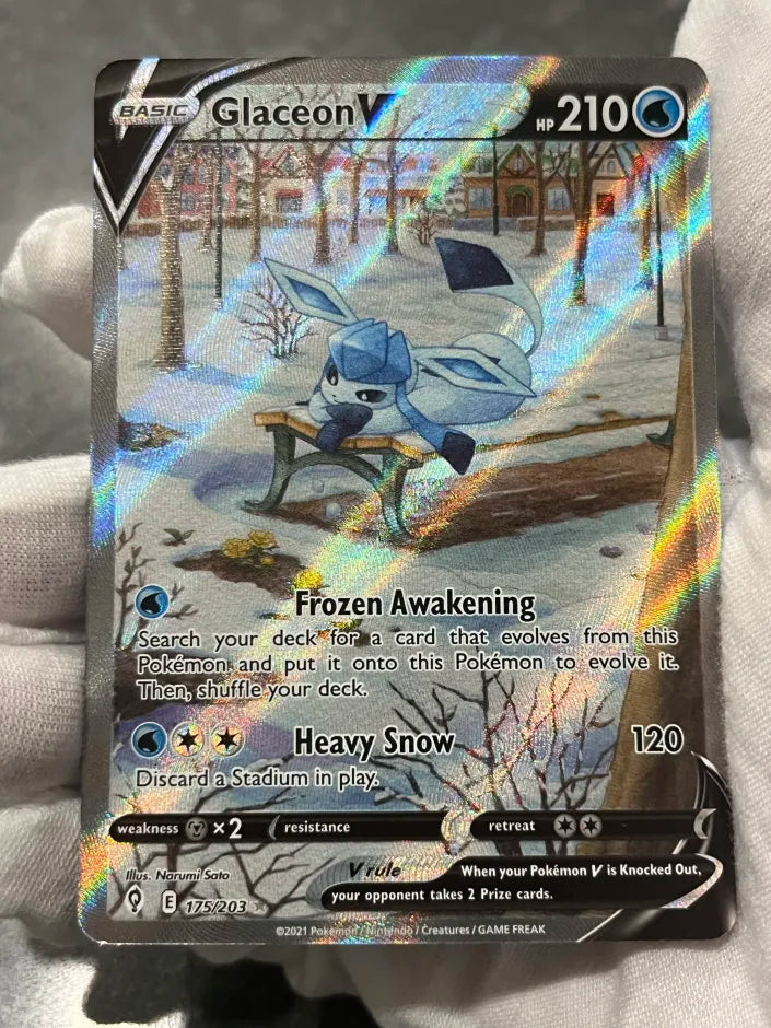 Pokémon TCG Glaceon V 175/203 Evolving Skies Holo Alt Art Ultra Rare LP